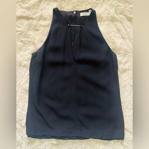 A. L. C.  Black Sleeveless V Neck Top Shirt Blouse Size 2